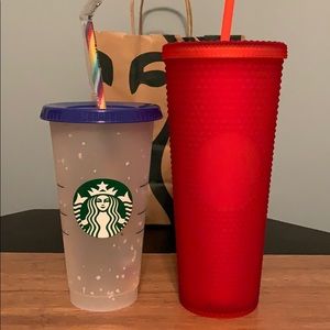 Starbucks Red Studded tumbler + Confetti Cup ❤️😍